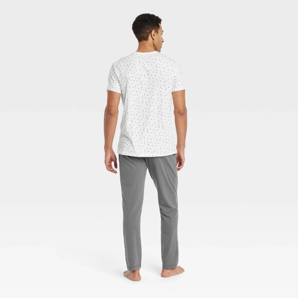 Small - Mens 2pc Micro Knit Pajama Set - Goodfellow Co - White - Picture 3 of 5